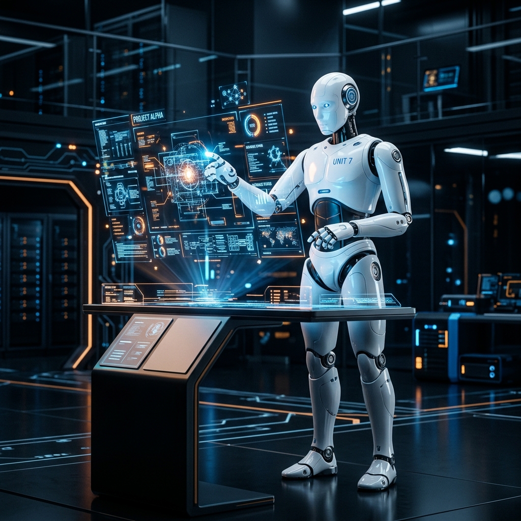 Futuristic AI Robot Assistant